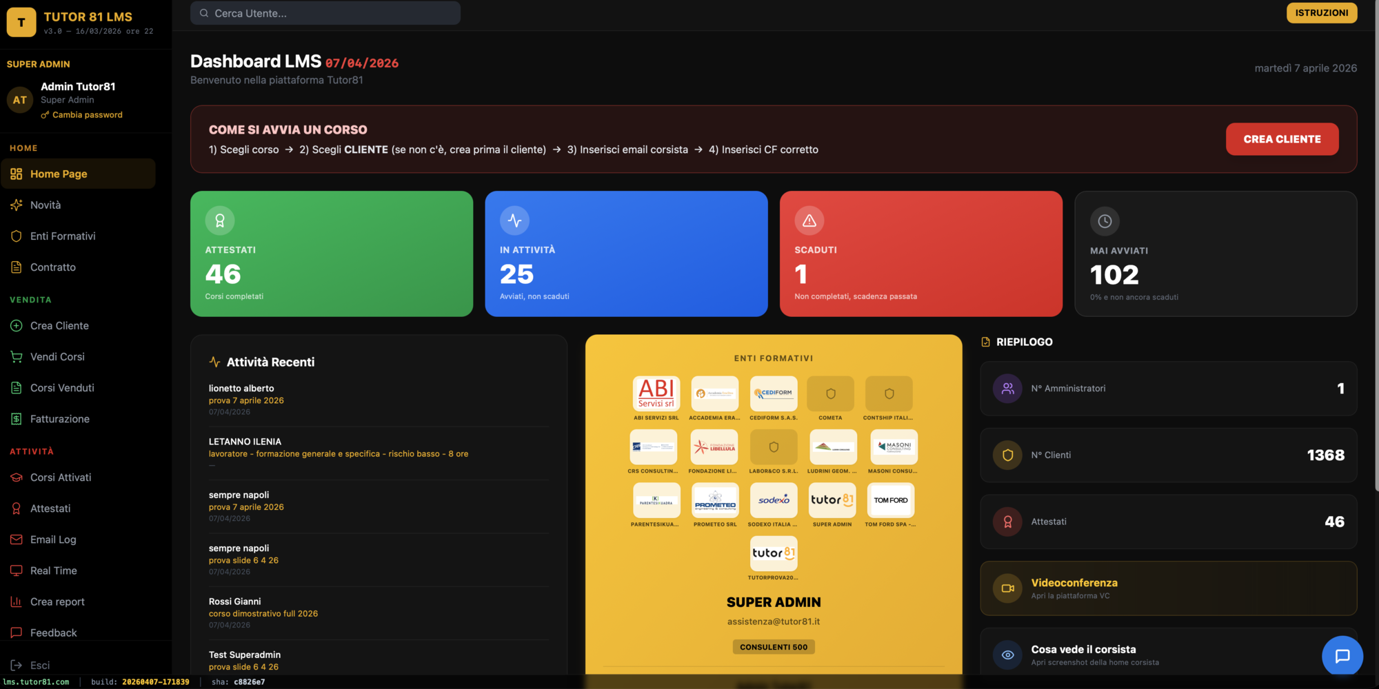 Piattaforma LMS Tutor81